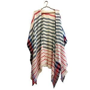 NWT Accessory ST red white and blue kimono cardigan cover up OS